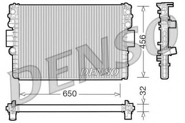 Радиатор, охлаждение двигателя DENSO DRM12006