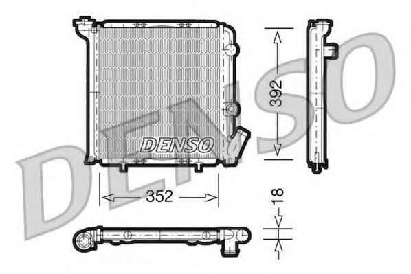 Радиатор, охлаждение двигателя DENSO DRM23071