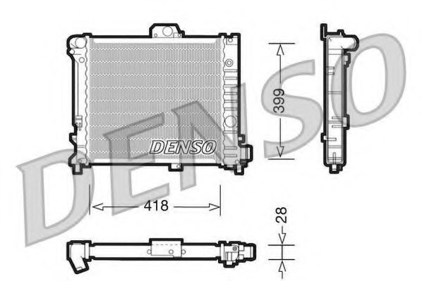 Радиатор, охлаждение двигателя DENSO DRM25004