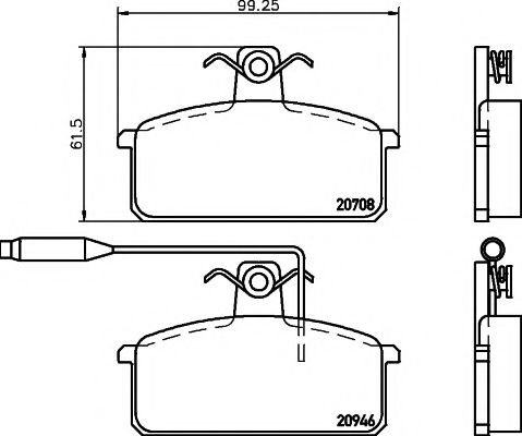 Комплект тормозных колодок, дисковый тормоз MINTEX 20946