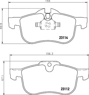 Комплект тормозных колодок, дисковый тормоз MINTEX MDB2011