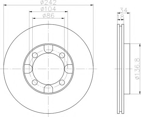 Тормозной диск MINTEX MDC587