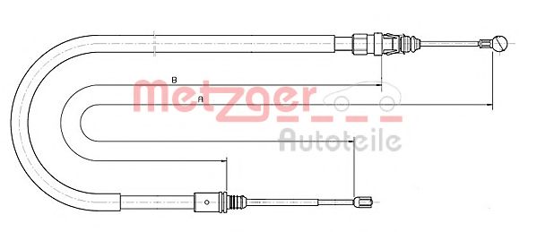 Трос, стояночная тормозная система METZGER 10.6224