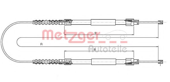 Трос, стояночная тормозная система METZGER 1171.11