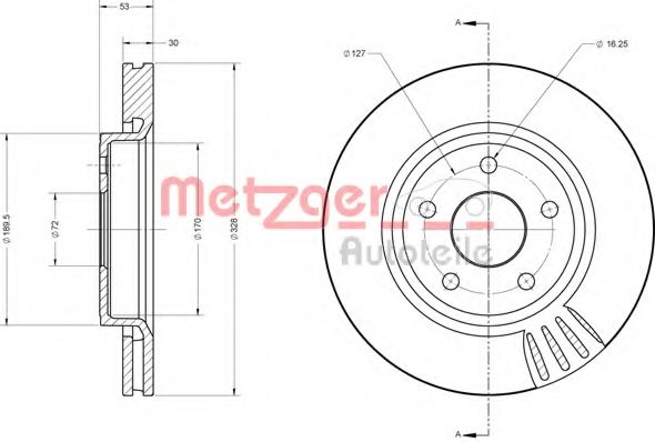 Тормозной диск METZGER 6110086