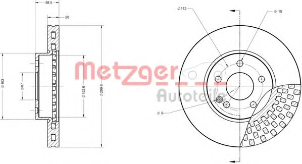 Тормозной диск METZGER 6110121