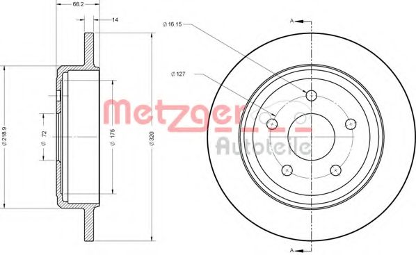 Тормозной диск METZGER 6110278