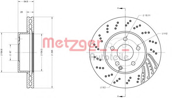 Тормозной диск METZGER 6110453