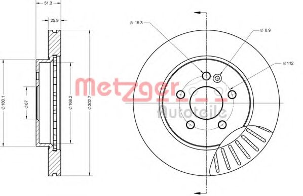 Тормозной диск METZGER 6110480