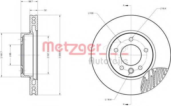 Тормозной диск METZGER 6110518