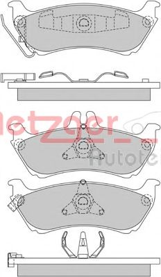 Комплект тормозных колодок, дисковый тормоз METZGER 1170339