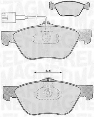 Комплект тормозных колодок, дисковый тормоз MAGNETI MARELLI 363916060103