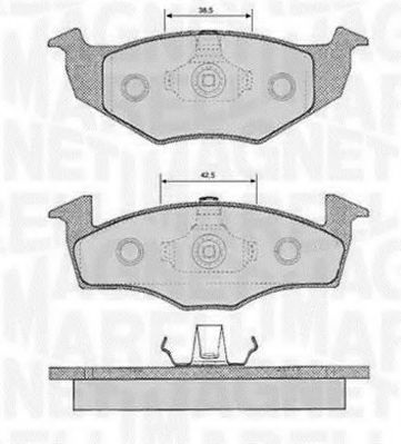 Комплект тормозных колодок, дисковый тормоз MAGNETI MARELLI 363916060388