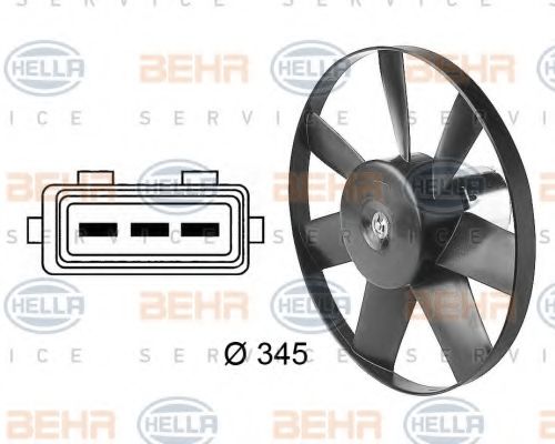 Вентилятор, охлаждение двигателя BEHR HELLA SERVICE 8EW 009 144-611