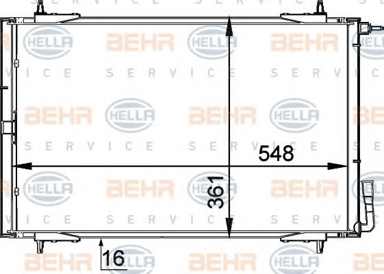 Конденсатор, кондиционер BEHR HELLA SERVICE 8FC 351 037-511