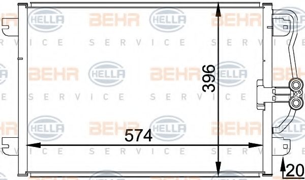 Конденсатор, кондиционер BEHR HELLA SERVICE 8FC 351 037-751