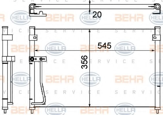 Конденсатор, кондиционер BEHR HELLA SERVICE 8FC 351 038-701