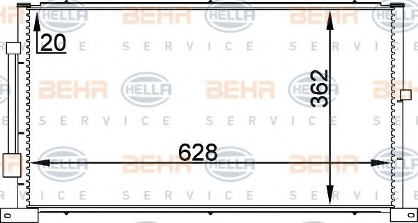 Конденсатор, кондиционер BEHR HELLA SERVICE 8FC 351 038-711