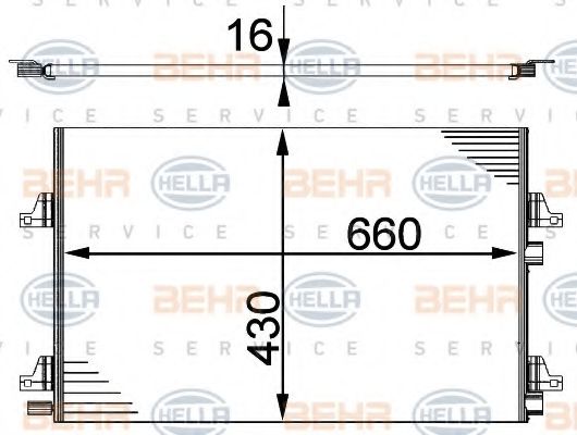 Конденсатор, кондиционер BEHR HELLA SERVICE 8FC 351 301-431