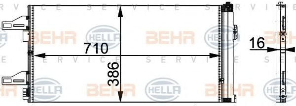 Конденсатор, кондиционер BEHR HELLA SERVICE 8FC 351 301-601