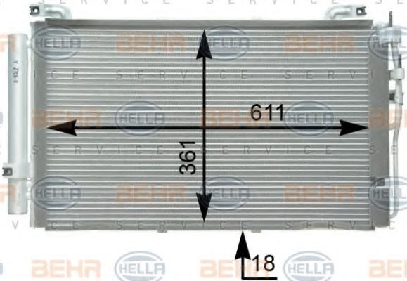 Конденсатор, кондиционер BEHR HELLA SERVICE 8FC 351 302-261