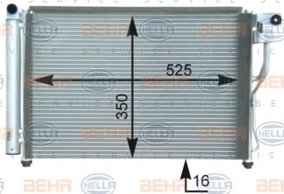Конденсатор, кондиционер BEHR HELLA SERVICE 8FC 351 303-181