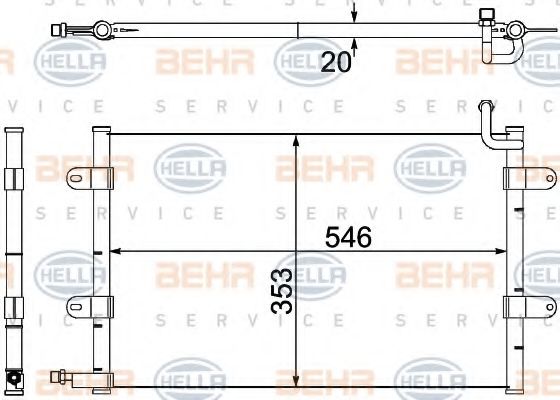 Конденсатор, кондиционер BEHR HELLA SERVICE 8FC 351 304-321