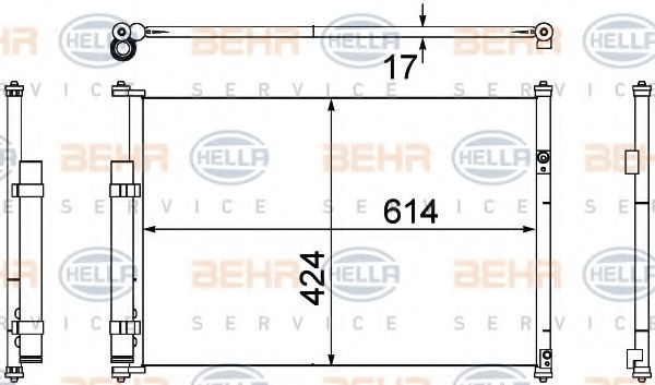 Конденсатор, кондиционер BEHR HELLA SERVICE 8FC 351 304-351