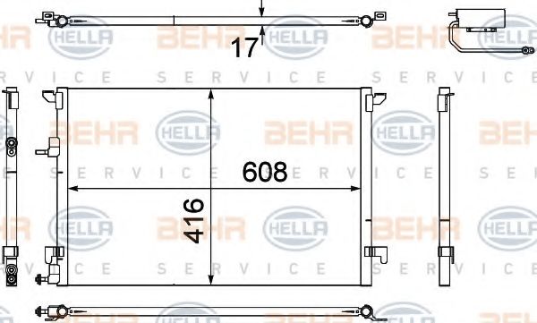 Конденсатор, кондиционер BEHR HELLA SERVICE 8FC 351 304-471