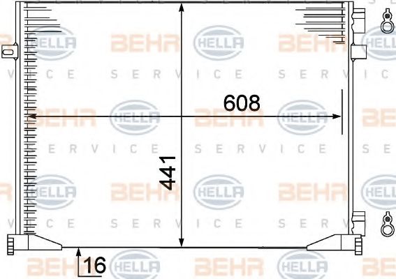 Конденсатор, кондиционер BEHR HELLA SERVICE 8FC 351 306-661