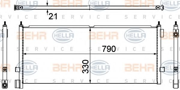 Конденсатор, кондиционер BEHR HELLA SERVICE 8FC 351 307-311