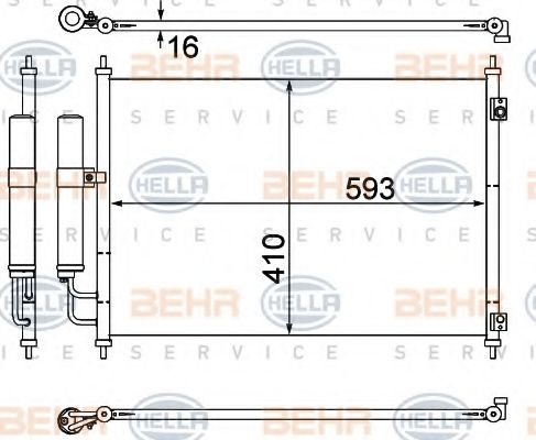 Конденсатор, кондиционер BEHR HELLA SERVICE 8FC 351 308-771