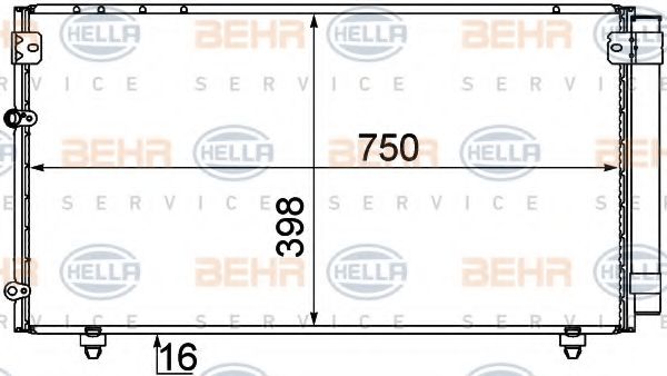 Конденсатор, кондиционер BEHR HELLA SERVICE 8FC 351 310-171