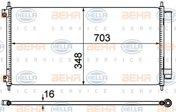 Конденсатор, кондиционер BEHR HELLA SERVICE 8FC 351 310-281
