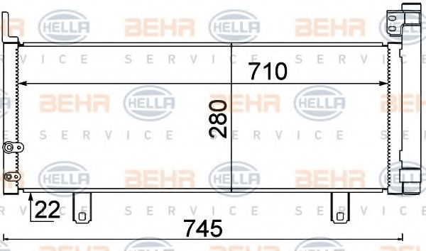 Конденсатор, кондиционер BEHR HELLA SERVICE 8FC 351 310-651