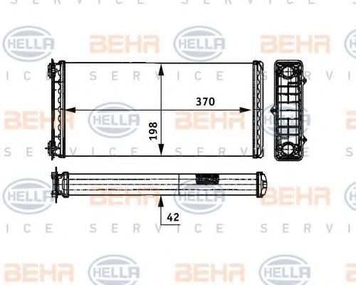 Теплообменник, отопление салона BEHR HELLA SERVICE 8FH 351 312-181