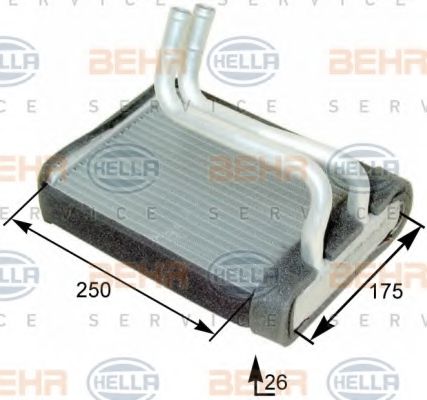 Теплообменник, отопление салона BEHR HELLA SERVICE 8FH 351 315-251