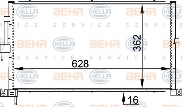 Конденсатор, кондиционер BEHR HELLA SERVICE 8FC 351 318-311
