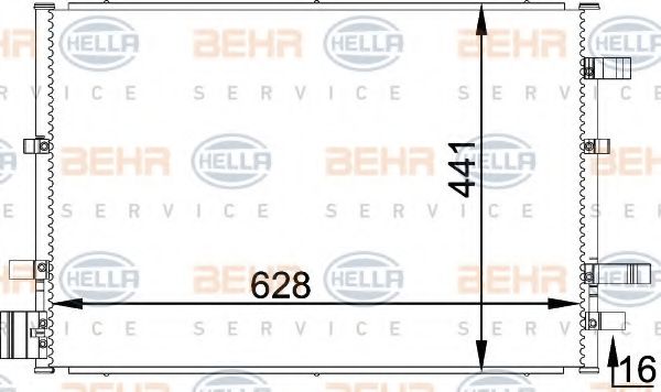 Конденсатор, кондиционер BEHR HELLA SERVICE 8FC 351 318-361