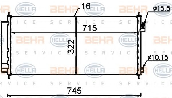 Конденсатор, кондиционер BEHR HELLA SERVICE 8FC 351 318-571