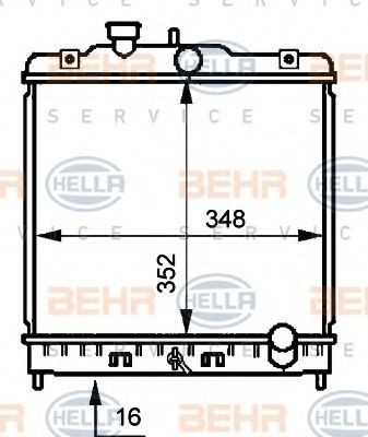 Радиатор, охлаждение двигателя BEHR HELLA SERVICE 8MK 376 707-781
