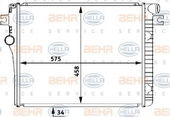 Радиатор, охлаждение двигателя BEHR HELLA SERVICE 8MK 376 711-411