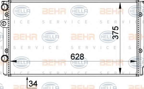 Радиатор, охлаждение двигателя BEHR HELLA SERVICE 8MK 376 714-544