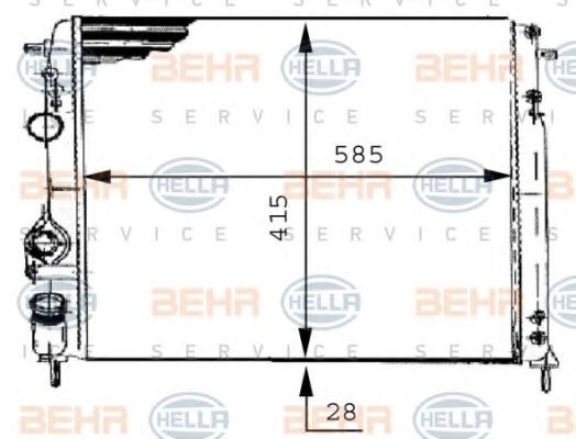 Радиатор, охлаждение двигателя BEHR HELLA SERVICE 8MK 376 717-441