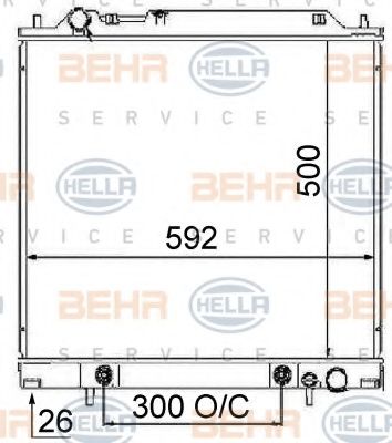 Радиатор, охлаждение двигателя BEHR HELLA SERVICE 8MK 376 724-761
