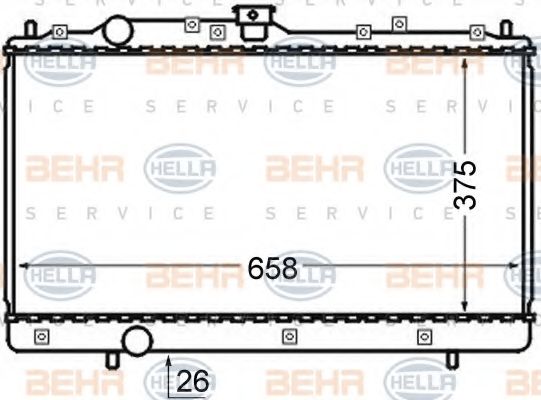Радиатор, охлаждение двигателя BEHR HELLA SERVICE 8MK 376 726-611