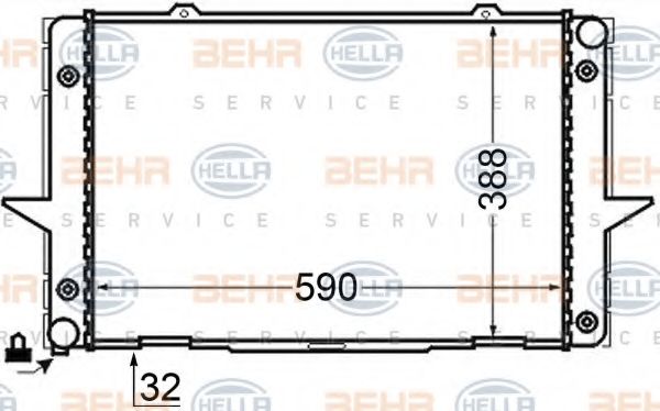 Радиатор, охлаждение двигателя BEHR HELLA SERVICE 8MK 376 726-761