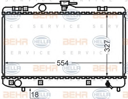 Радиатор, охлаждение двигателя BEHR HELLA SERVICE 8MK 376 727-701
