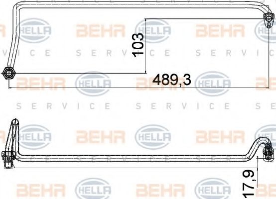 Трубопровод, теплообменник BEHR HELLA SERVICE 8MY 376 755-571