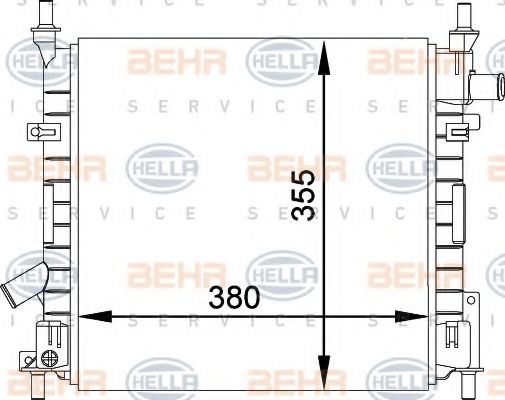 Радиатор, охлаждение двигателя BEHR HELLA SERVICE 8MK 376 764-241